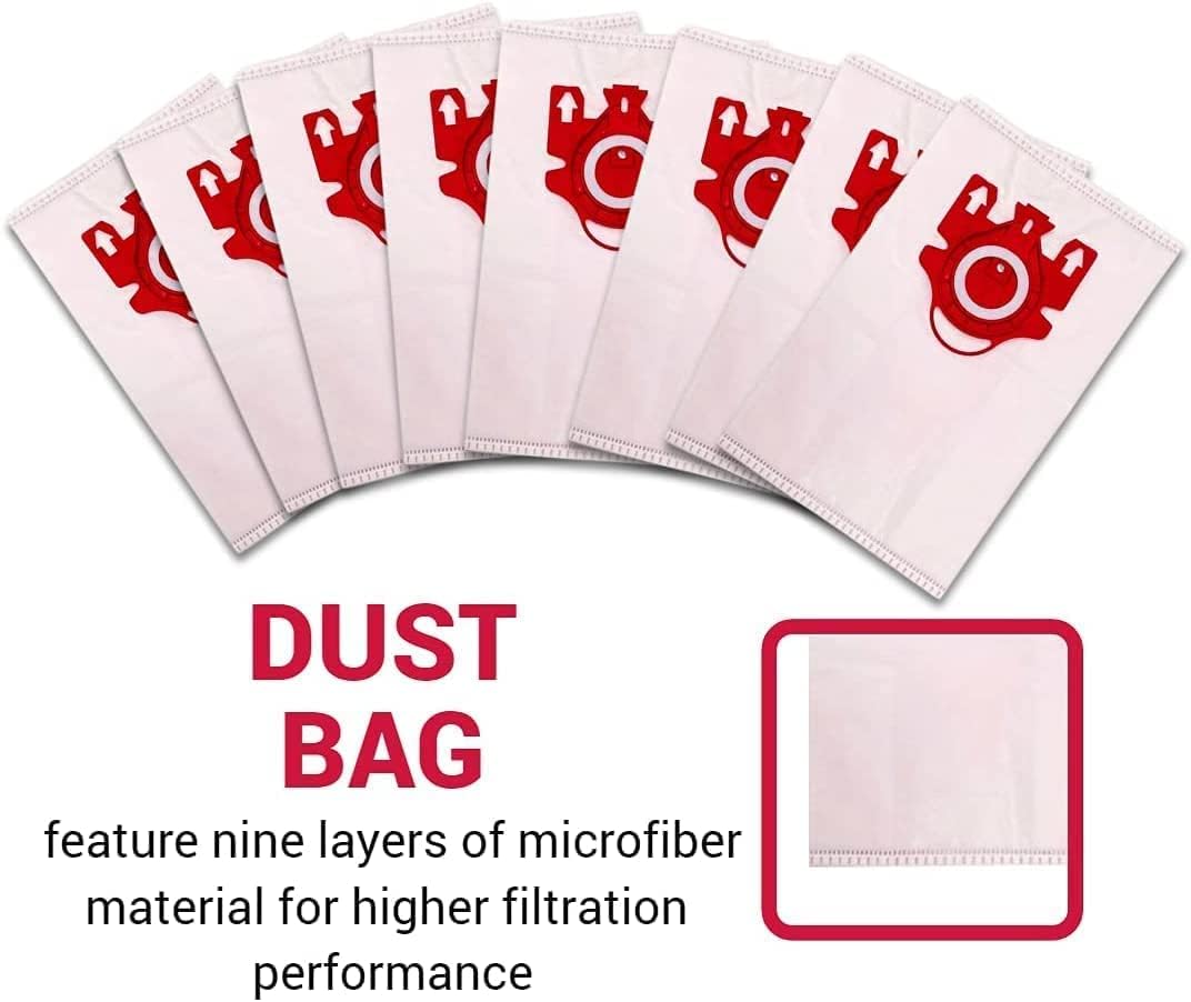 Compatible Miele FJM Vacuum Bags 8 Pack + 2 Filters